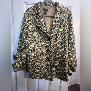 RQT woman’s jacket retro circles/eyes‎ size 1X